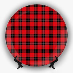 ScotsTee Shop Scottish Ramsay of Dalhousie (Ramsay Red) Modern Ceramic Tartan Plate