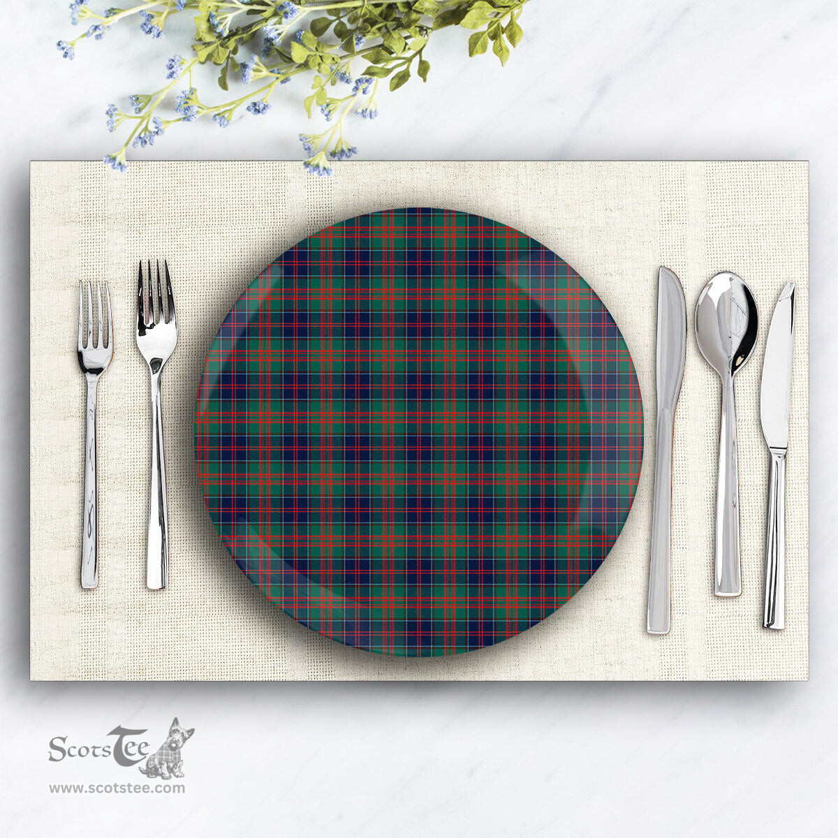 ScotsTee Shop Scottish Stewart of Appin Hunting Modern Clan Ceramic Tartan Plate