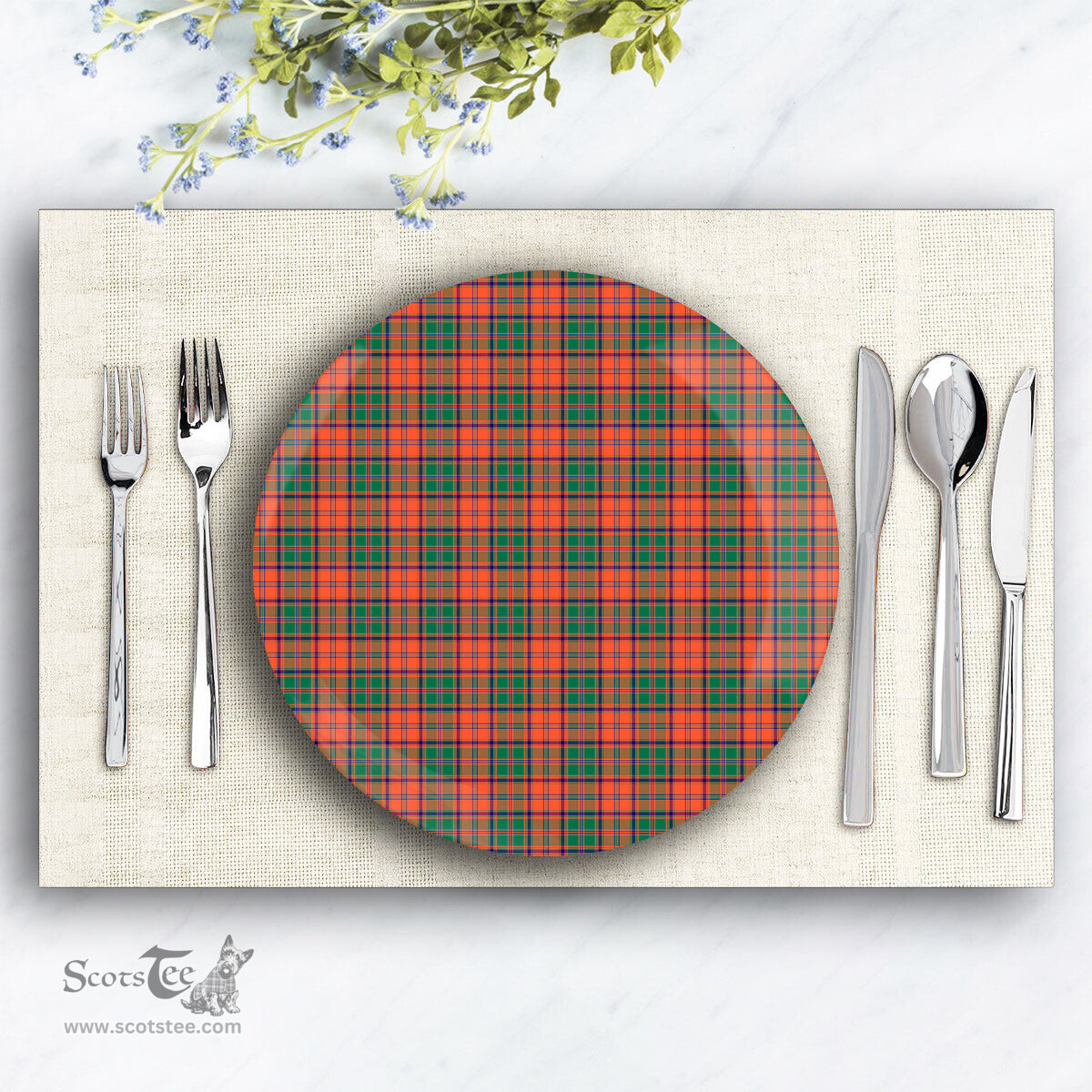 ScotsTee Shop Scottish Stewart of Appin Ancient Ceramic Tartan Plate