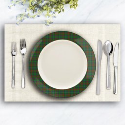 ScotsTee Shop Scottish Shaw of Tordarroch Green Hunting Ceramic Tartan Plate
