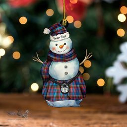 ScotsTee Shop Scottish Anderson Blue Westwood Ancient Tartan Ornament Snowman Warrior Personalized