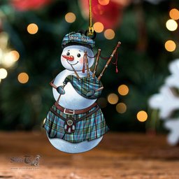 ScotsTee Shop Scottish Anderson Old Modern Clan Crest Tartan Ornament Snowman Bagpipe Personalized