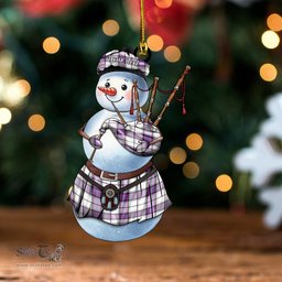 ScotsTee Shop Scottish Alexander of Menstry Dress Weathered Clan Crest Tartan Ornament Snowman Bagpipe Personalized