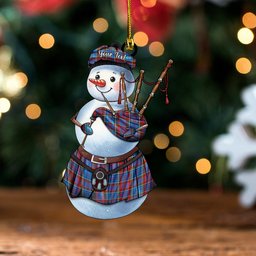 ScotsTee Shop Scottish Anderson Red Clan Crest Tartan Ornament Snowman Bagpipe Personalized