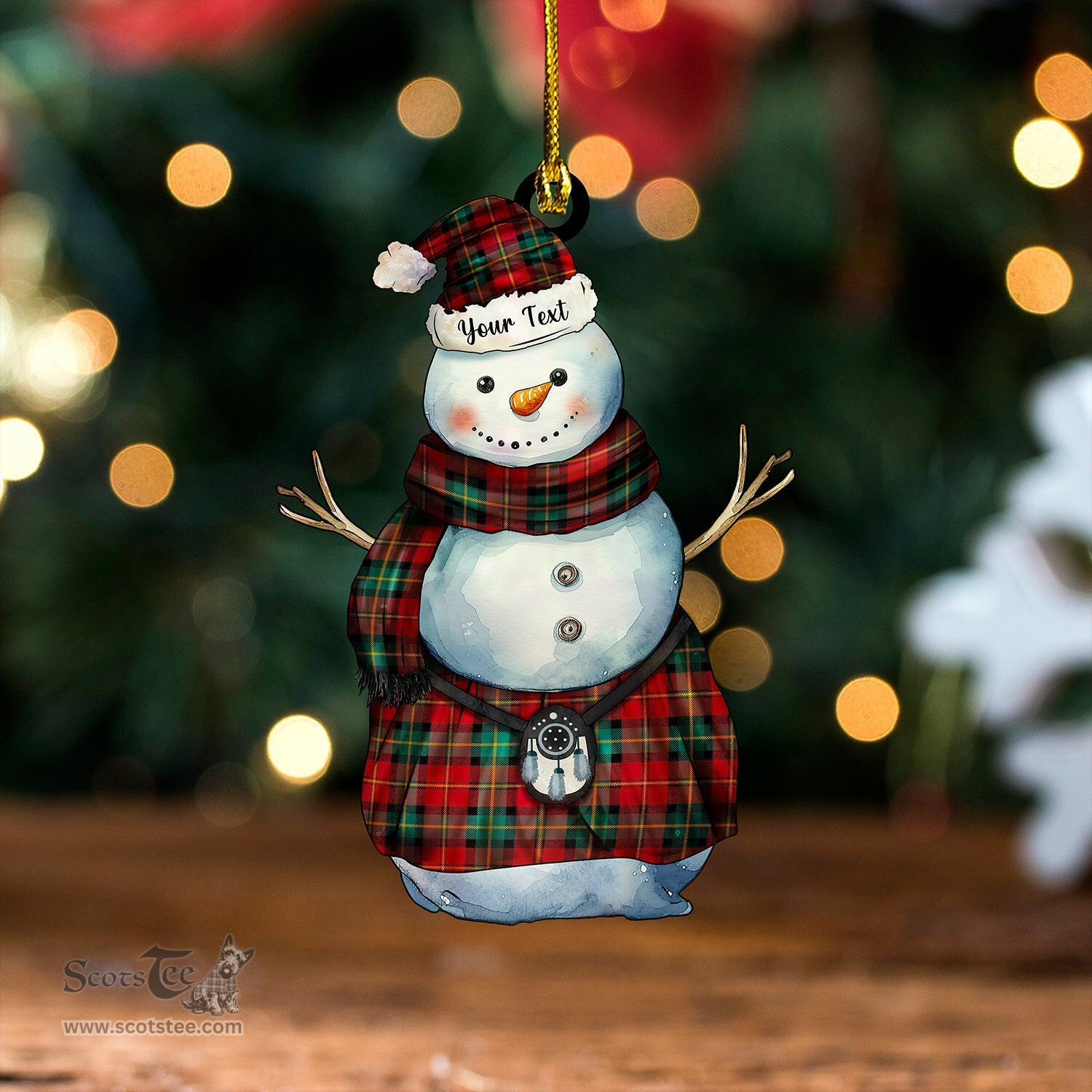 ScotsTee Shop Scottish Blackstock Dress Modern Tartan Ornament Snowman Warrior Personalized