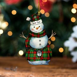 ScotsTee Shop Scottish Blackstock Hunting Ancient Clan Crest Tartan Ornament Snowman Warrior Personalized