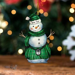 ScotsTee Shop Scottish Blackwood Ancient Tartan Ornament Snowman Warrior Personalized