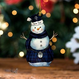 ScotsTee Shop Scottish Clark (Clergy) Modern Clan Crest Tartan Ornament Snowman Warrior Personalized