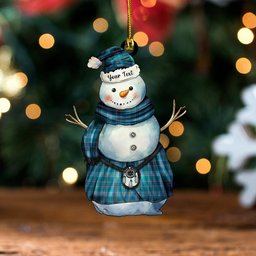 ScotsTee Shop Scottish Dempster Ancient Clan Crest Tartan Ornament Snowman Warrior Personalized