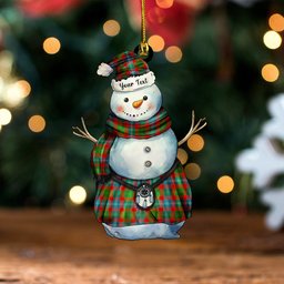 ScotsTee Shop Scottish Forrester Ancient Clan Crest Tartan Ornament Snowman Warrior Personalized