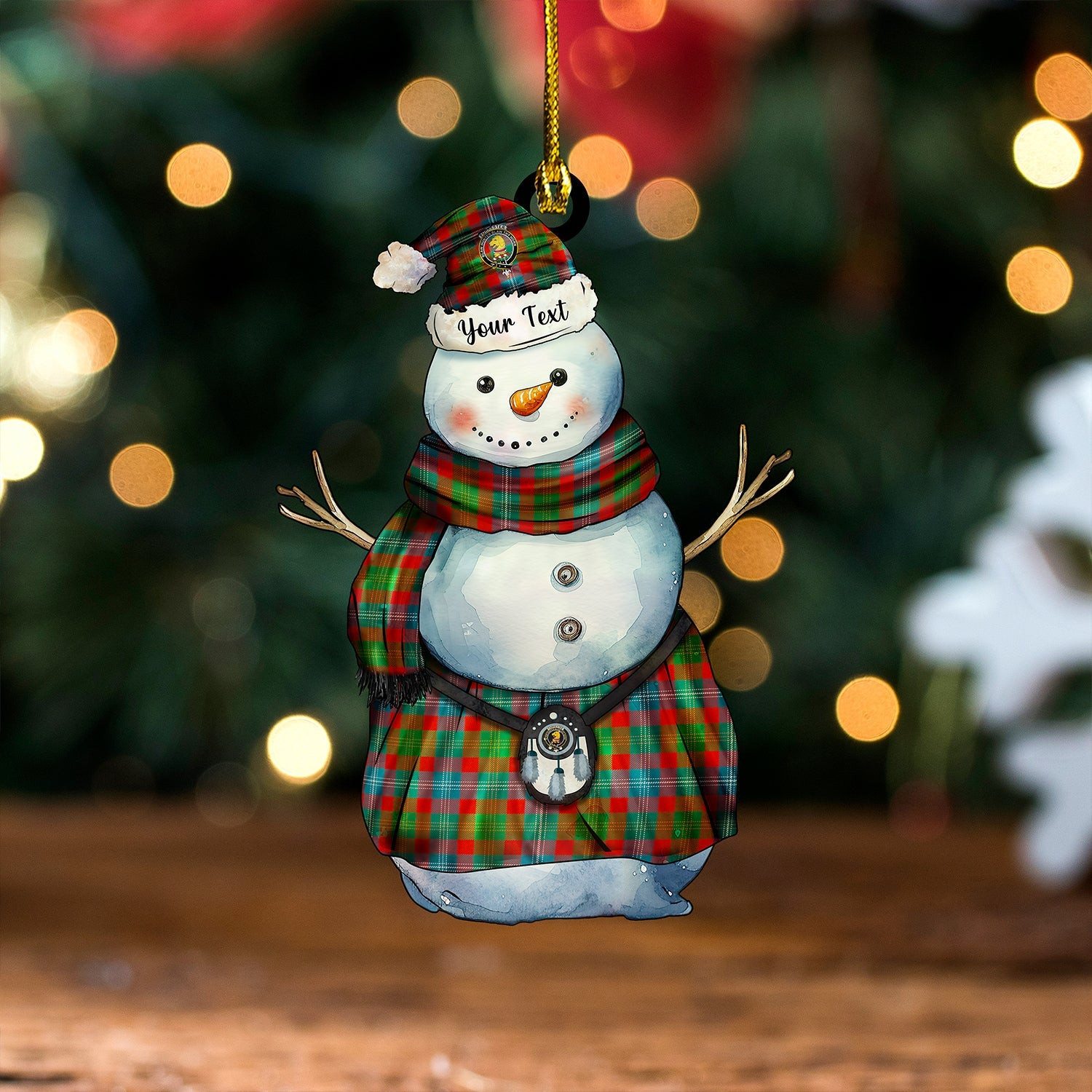 ScotsTee Shop Scottish Forrester Ancient Clan Crest Tartan Ornament Snowman Warrior Personalized