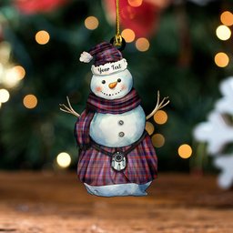 ScotsTee Shop Scottish Carnegie Weathered Clan Crest Tartan Ornament Snowman Warrior Personalized