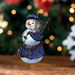 ScotsTee Shop Scottish Gammell Dress Modern Tartan Ornament Snowman Bagpipe Personalized