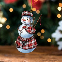 ScotsTee Shop Scottish Brodie Dress Weathered Clan Crest Tartan Ornament Snowman Bagpipe Personalized