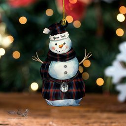 ScotsTee Shop Scottish Braveheart Warrior (Watt 2) Modern Tartan Ornament Snowman Warrior Personalized