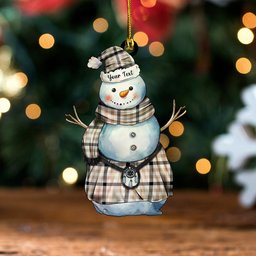 ScotsTee Shop Scottish Hogg Weathered Clan Crest Tartan Ornament Snowman Warrior Personalized