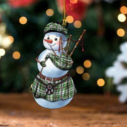 ScotsTee Shop Scottish Craig (Craigie) Ancient Clan Crest Tartan Ornament Snowman Bagpipe Personalized