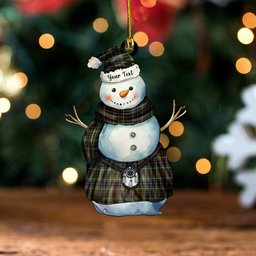 ScotsTee Shop Scottish Forbes of Druinnor Modern Clan Crest Tartan Ornament Snowman Warrior Personalized