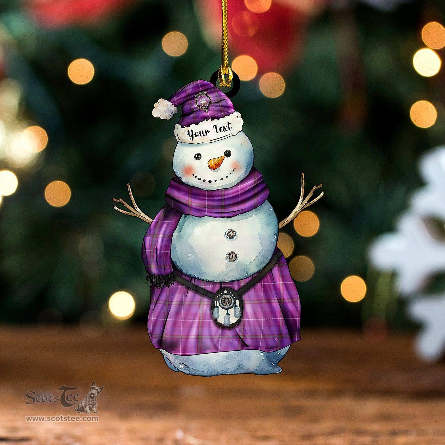 ScotsTee Shop Scottish Bryson Ancient Clan Crest Tartan Ornament Snowman Warrior Personalized