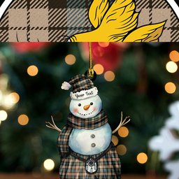 ScotsTee Shop Scottish Campbell Weathered 2 Clan Crest Tartan Ornament Snowman Warrior Personalized