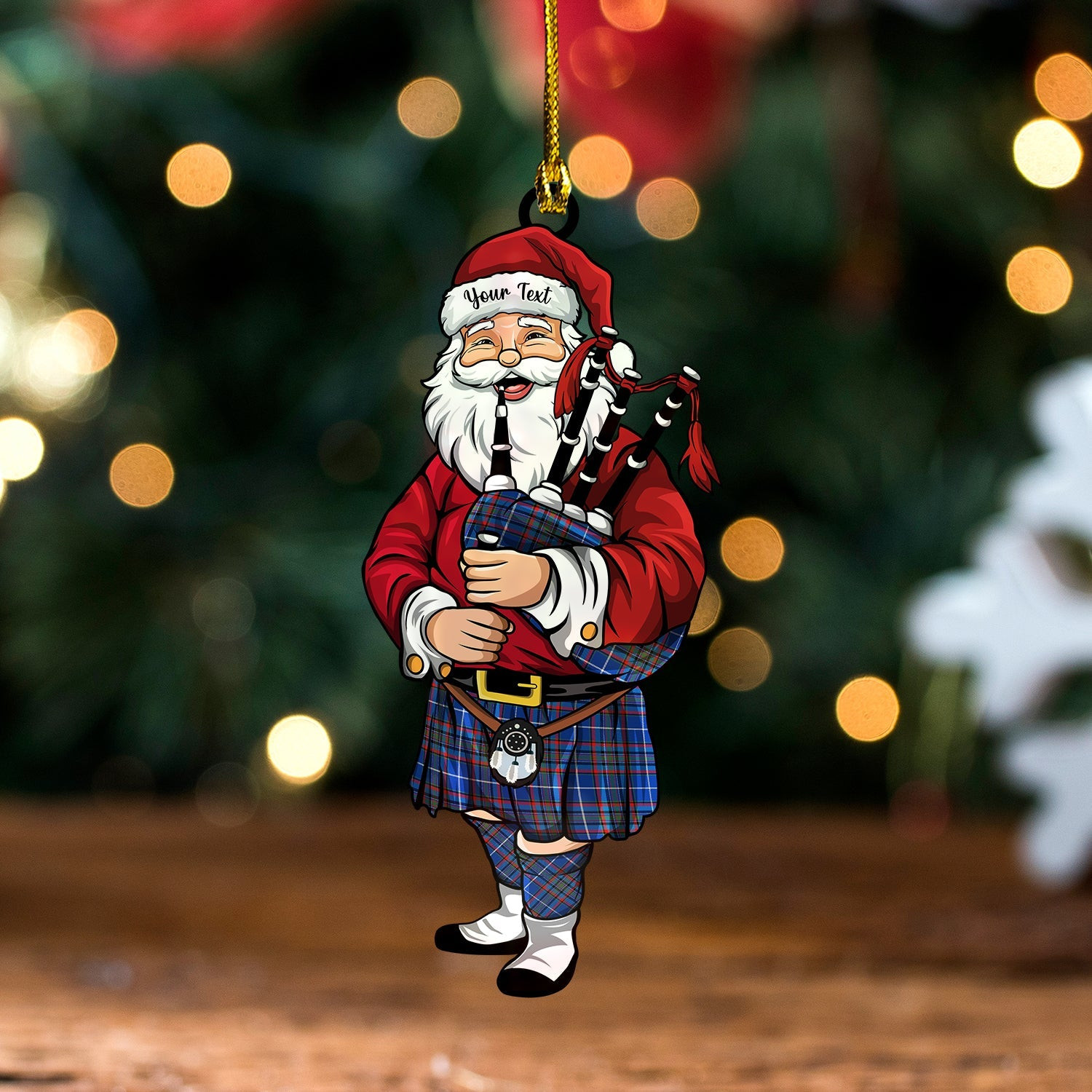 ScotsTee Shop Scottish Gammell Dress Modern Tartan Ornament Santa Personalized