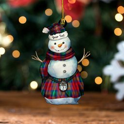 ScotsTee Shop Scottish Fotheringham Modern Clan Crest Tartan Ornament Snowman Warrior Personalized