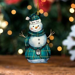 ScotsTee Shop Scottish Cleland Ancient Clan Crest Tartan Ornament Snowman Warrior Personalized