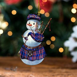ScotsTee Shop Scottish Duke of York Modern Tartan Ornament Snowman Bagpipe Personalized