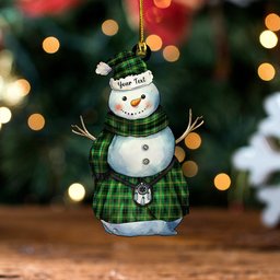 ScotsTee Shop Scottish Campbell Marquis of Lorne Ancient Tartan Ornament Snowman Warrior Personalized