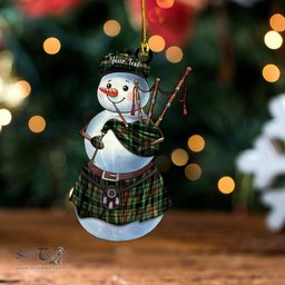 ScotsTee Shop Scottish Childers Gurkha Rifles (Childers First Gurka Rifles) Ancient Tartan Ornament Snowman Bagpipe Personalized