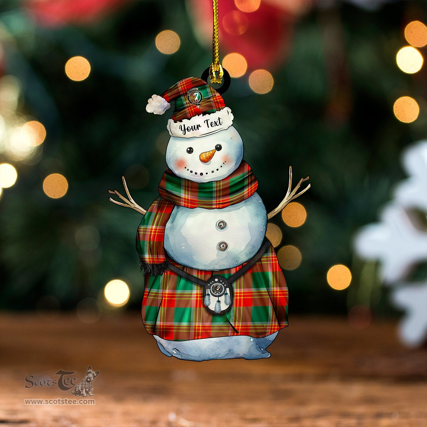 ScotsTee Shop Scottish Brisbane Modern Clan Crest Tartan Ornament Snowman Warrior Personalized