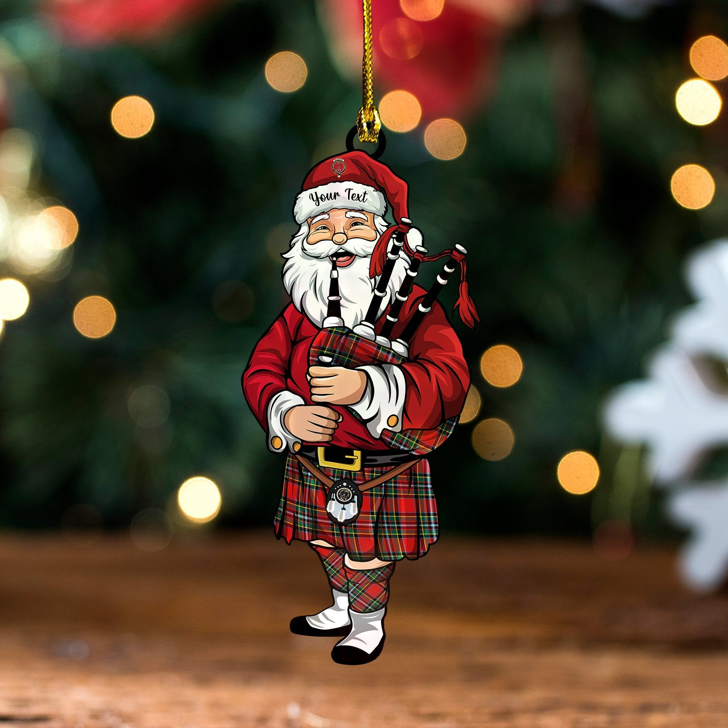 ScotsTee Shop Scottish Gillespie Modern Clan Crest Tartan Ornament Santa Personalized