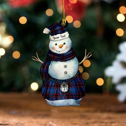 ScotsTee Shop Scottish Home Modern Clan Crest Tartan Ornament Snowman Warrior Personalized