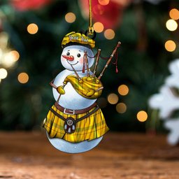 ScotsTee Shop Scottish Houston Clan Crest Tartan Ornament Snowman Bagpipe Personalized