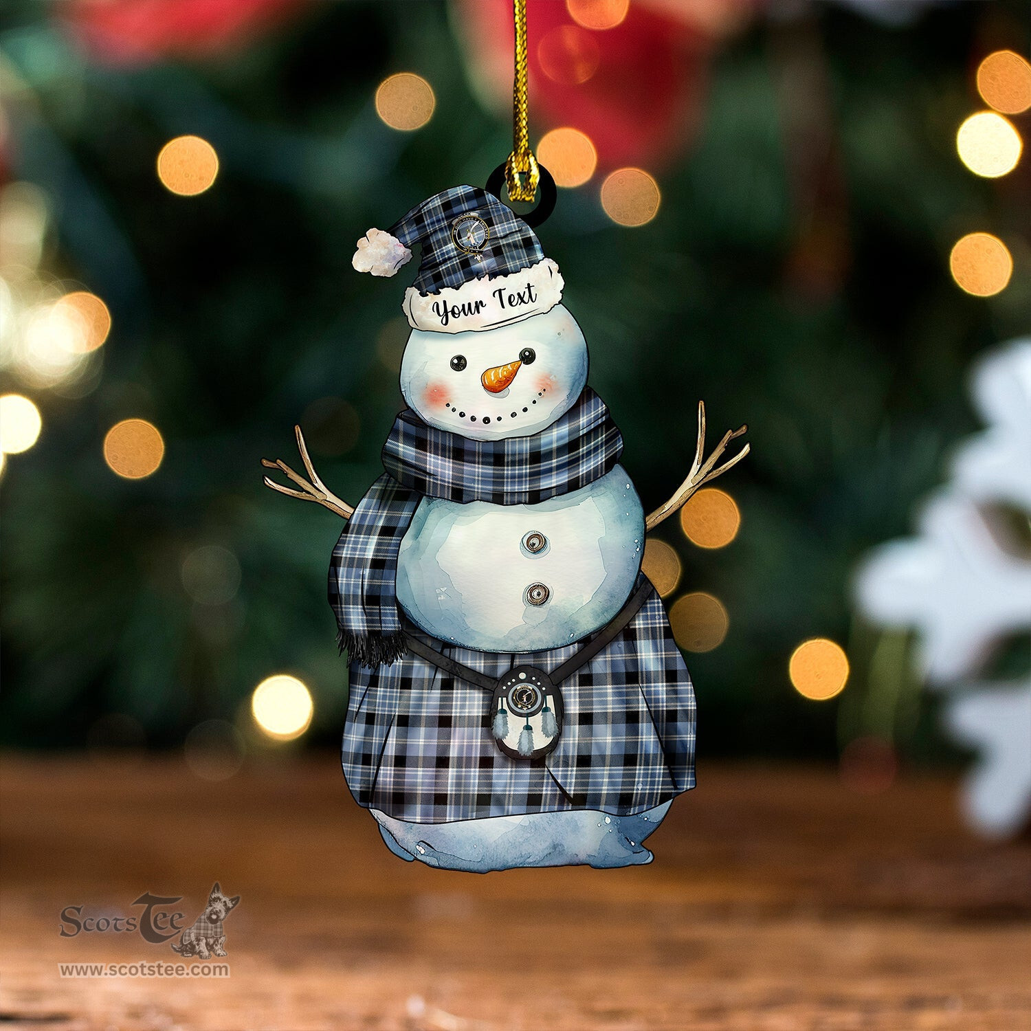 ScotsTee Shop Scottish Clark Ancient Clan Crest Tartan Ornament Snowman Warrior Personalized