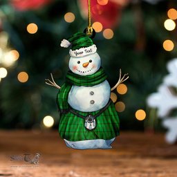 ScotsTee Shop Scottish Don (Tribe of Mar) Clan Crest Tartan Ornament Snowman Warrior Personalized