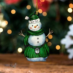 ScotsTee Shop Scottish Don (Tribe of Mar) Clan Crest Tartan Ornament Snowman Warrior Personalized