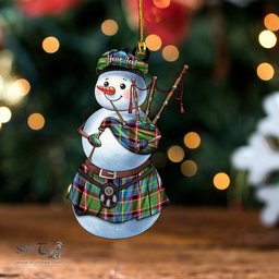 ScotsTee Shop Scottish Glass Clan Crest Tartan Ornament Snowman Bagpipe Personalized
