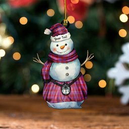 ScotsTee Shop Scottish Fraser of Reelig Ancient Clan Crest Tartan Ornament Snowman Warrior Personalized