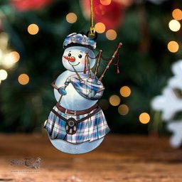 ScotsTee Shop Scottish Isle of Man Manx Dress Ancient Tartan Ornament Snowman Bagpipe Personalized