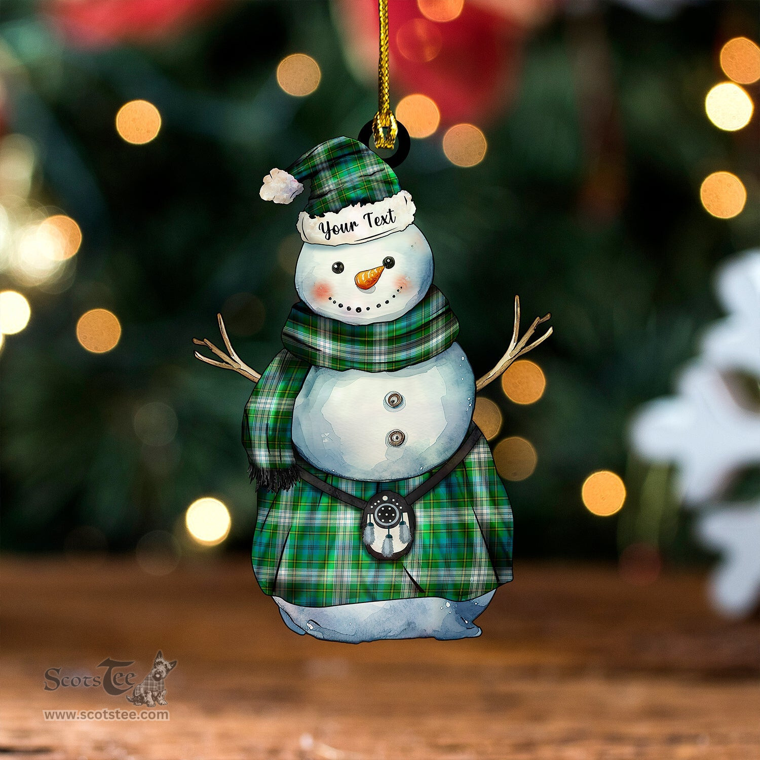 ScotsTee Shop Scottish Johnstone Dress (Johnson Dress) Ancient Tartan Ornament Snowman Warrior Personalized