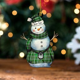 ScotsTee Shop Scottish Kennedy Ancient Clan Crest Tartan Ornament Snowman Warrior Personalized