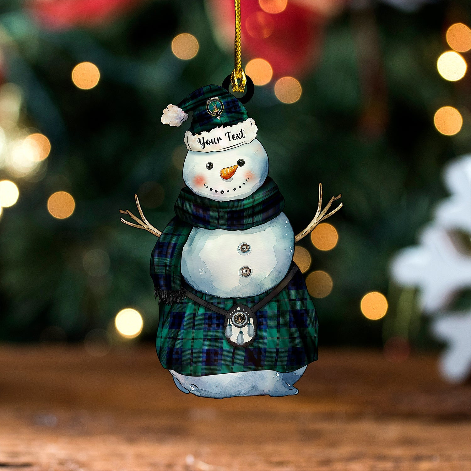 ScotsTee Shop Scottish Keith (Marshall) Modern Clan Crest Tartan Ornament Snowman Warrior Personalized