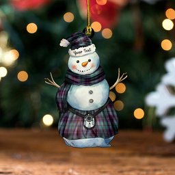 ScotsTee Shop Scottish Keith (Marshall) Weathered Clan Crest Tartan Ornament Snowman Warrior Personalized