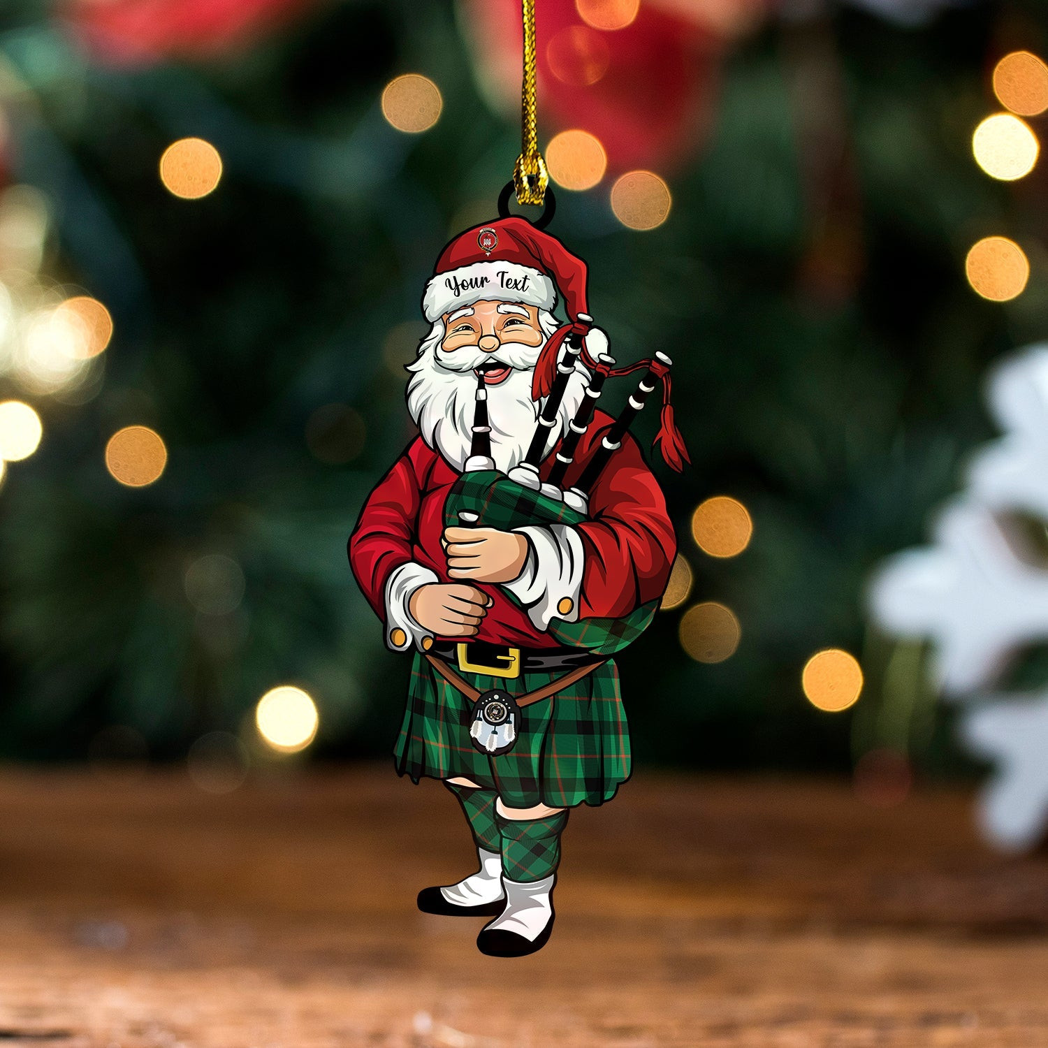 ScotsTee Shop Scottish Kincaid Modern Clan Crest Tartan Ornament Santa Personalized