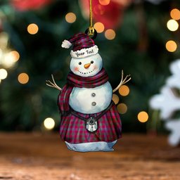 ScotsTee Shop Scottish Laing Artefact (Lang Artefact) Modern Tartan Ornament Snowman Warrior Personalized