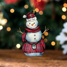 ScotsTee Shop Scottish MacGillivray Weathered Clan Crest Tartan Ornament Snowman Warrior Personalized