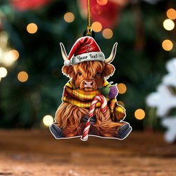 ScotsTee Shop Scottish MacBrair Ancient Clan Crest Tartan Ornament Highland Cow And Thistle Personalized