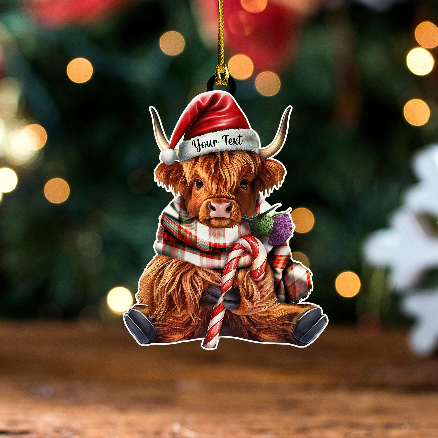 ScotsTee Shop Scottish MacBrair Dress Modern Tartan Ornament Highland Cow And Thistle Personalized