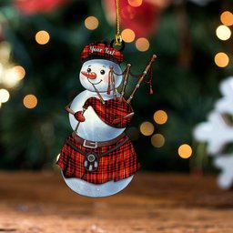 ScotsTee Shop Scottish MacIan Modern Clan Crest Tartan Ornament Snowman Bagpipe Personalized